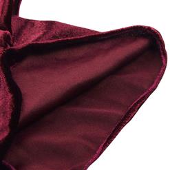 Medieval Victorian Gothic Wine-red Velvet Stand Collar Long Layered Sleeve Shrug Bolero N20159