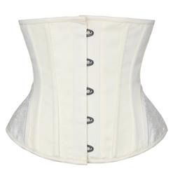 Retro Apricot 14 Steel Boned Busk Closure Waist Cincher Body Shaper Underbust Corset N20172