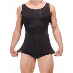 Sexy Male Clothing, Men's See-trough Bodysuit, See-through Mesh Male Clothing, Black Mesh Undershirt, Hot Sexy Lingerie for Men,  Ultra-thin Super Stretchy Lingerie,Vest Type Bodysuit #N20185