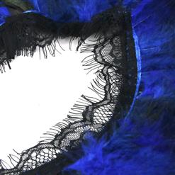 Victorian Gothic Blue Feather Cloak One-piece Lace-up Shawl Corset Accessories N20202