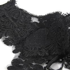 Victorian Gothic Black Lace High Neck Shoulder Chain Cape Corset Shrug N20218