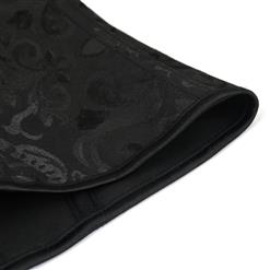 Victorian Gothic Black Jacquard Off Shoulder Floral Lace Plastic Bone Overbust Corset N20249