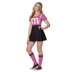 Fashion Spirit Halloween Adult Pink M&M's Kit With Suspenders Skirt Cosplay Costume N20984