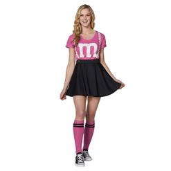 Fashion Spirit Halloween Adult Pink M&M's Kit With Suspenders Skirt Cosplay Costume N20984