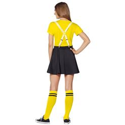 Fashion Spirit Halloween Adult Yellow M&M's Kit With Suspenders Skirt Cosplay Costume N20985