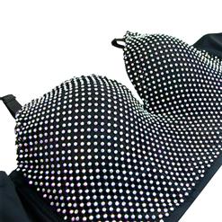 Sexy Shining Rhinestone B Cup Spaghetti Straps Bustier Bra Clubwear Crop Top N21200