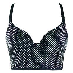 Sexy Shining Rhinestone B Cup Spaghetti Straps Bustier Bra Clubwear Crop Top N21200