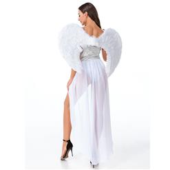 Sexy White Angel Greek Goddess Adult Bodysuit Adult Halloween Cosplay Costume with Wings N21449