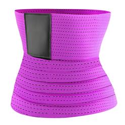 Unisex Elastic Waist Cincher Velcro Girdle Breathable Sports Workout Fitness Body Shaper Belt N21474