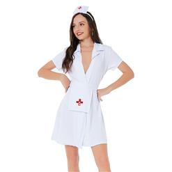 3pcs Sexy Nurse Uniform Deep V Neck Adult Cosplay Mini Dress Temptation Lingerie Costume N21817