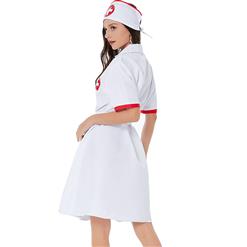 3pcs Sexy Nurse Uniform Belted Gown Adult Cosplay Mini Dress Sex Robe Lingerie Costume N21818