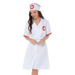 3pcs Sexy Nurse Uniform Belted Gown Adult Cosplay Mini Dress Sex Robe Lingerie Costume N21818