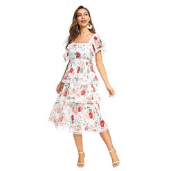 Cute Summer Swing Dress, Retro Dresses for Women 1960, Vintage Dresses 1950's, Plus Size Summer Dress, Vintage Dress for Women, Vintage Floral Print Dresses for Women, Vintage Summer Dresses for Women, #N21899