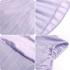 Fashion Purple Chiffon Off-shoulder Short Sleeve High Waist Cocktail Party Layered Dress N21900