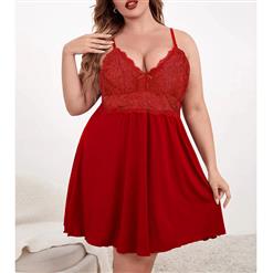 Sexy Babydoll Lingerie, Plus Size Sexy Chemise Nightwear, Deep V Neck Babydoll Lingerie, Valentine's Day Sexy Lingerie, Valentine's Day Night Dress Lingerie, Sexy Slip Dress Babydoll Lingerie, #N22212