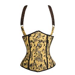 Fashion Suspenders Adjustable Printed Underbust Corset N2221