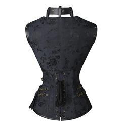 Sexy Steampunk Steel Bone Brocade Overbust Corset with Pockets and Jacket N22252
