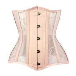 Sexy 14 Steel Boned See-through Mesh and Lace Bodyshaper Underbust Waist Cincher Corset N22277