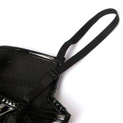 Sexy Punk Black Straps Bustier Zipper Clubwear Crop Top N22289