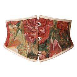 Fashion Plastic Boned Oil Painting Peony Waist Cincher Underbust Corset N22295