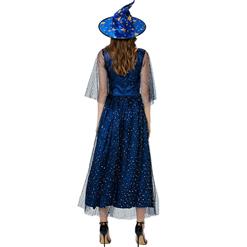 Sultry Long Blue Wide Straps Sorceress Costume N22302