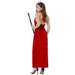 Sexy Red Devil High Waist Vent With Ox’s Horn Nightclub Party Masquerade Costume N22303