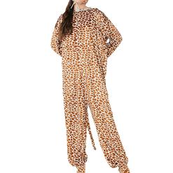 3pcs Unisex Funny Giraffe Animal Bodysuit Pajama Adult Cosplay Halloween Costume N22304