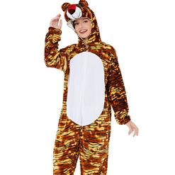 Unisex Funny Bear Furry Animal Circus Bodysuit Cosplay Pajamas Halloween Costume N22305