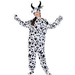 White Black Spots Cow Animal One-piece Pajamas, Exclusive Monster Costume, Exclusive Halloween Monster Costume,Monster Halloween Costume, Funny Furry Monster Costume, Monster Halloween Costume, Circus Girl Clown Cosplay, #N22306