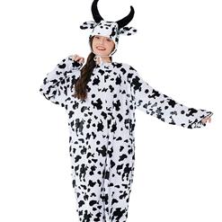 3pcs Unisex Funny Cow Animal Bodysuit Pajama Adult Cosplay Halloween Costume N22306