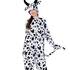 3pcs Unisex Funny Cow Animal Bodysuit Pajama Adult Cosplay Halloween Costume N22306