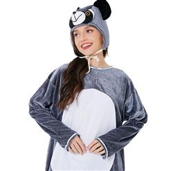 Unisex Funny Bear Furry Animal Circus Bodysuit Cosplay Pajamas Halloween Costume N22353