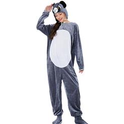 Unisex Funny Bear Furry Animal Circus Bodysuit Cosplay Pajamas Halloween Costume N22353