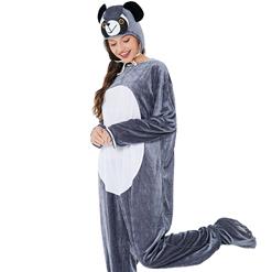 Unisex Funny Bear Furry Animal Circus Bodysuit Cosplay Pajamas Halloween Costume N22353