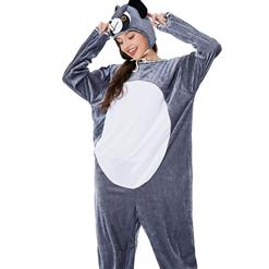 Unisex Funny Bear Furry Animal Circus Bodysuit Cosplay Pajamas Halloween Costume N22353