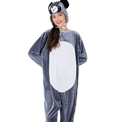 Unisex Funny Bear Furry Animal Circus Bodysuit Cosplay Pajamas Halloween Costume N22353