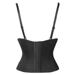 Sexy Black Spaghetti Straps Lace Plastic Boned Tube Top Corset N22366