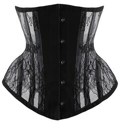 Steel Bone Waist Training Corset, Short Torso Corset, Waist Cincher Corset Body Shaper Girdle, Waist Cincher Corset, Steel Boned Corset, Black Underbust Corset, Lace Underbust Corset, Underbust Body Shaper, #N22516