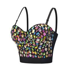 Sexy Sweets Studded Gem B Cup Spaghetti Straps Bustier Bra Clubwear Crop Top N22634