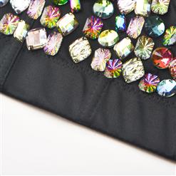 Sexy Sweets Studded Gem B Cup Spaghetti Straps Bustier Bra Clubwear Crop Top N22634