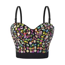 Sexy Studded Gem Clubbing Bra Top, B Cup Bustier Bra, B Cup Bustier Bra for Women, Sexy Clubwear Bra Top, Sexy Studded Gem Clubwear Bra Crop Top, Gothic Crop Top, #N22634