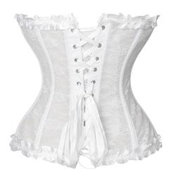 Sexy Fashion Zipper White See-through Strapless Plastic Bones Corset N22637