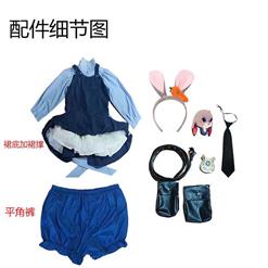 Lovely Long Sleeve Turndown Collar Dress Judy Hopps Police Cosplay Children Costume N22830