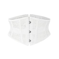 Sexy White 14 Plastic Boned lace Steel Busk Closure Waist Cincher Underbust Corset N23360