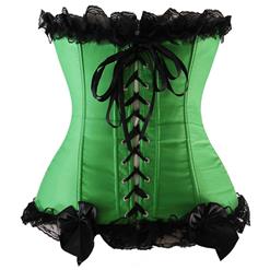 Green Vines Velvet Strapless Corset N2336