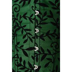 Green Vines Velvet Strapless Corset N2336