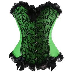 Green Vines Velvet Strapless Corset N2336