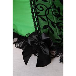 Green Vines Velvet Strapless Corset N2336