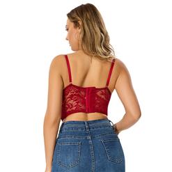 Sexy Punk Faux Leather Spaghetti Straps Bustier Zipper Clubwear Crop Top N23687