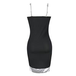 Sexy Black Stretchy Ruffle Figure Hugging Clubwear Bodycon Mini Dress N2369